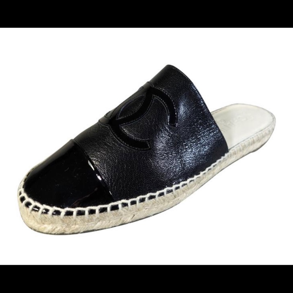 Chanel Leather Espadrille Slide